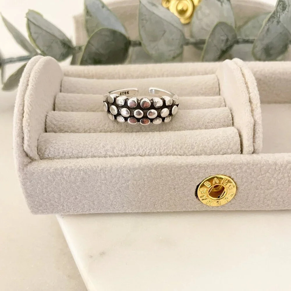 925 Sterling Silver Bead Ring Minimalist Ring Dainty Ring Stacakble Ring Band - Picture 6 of 9